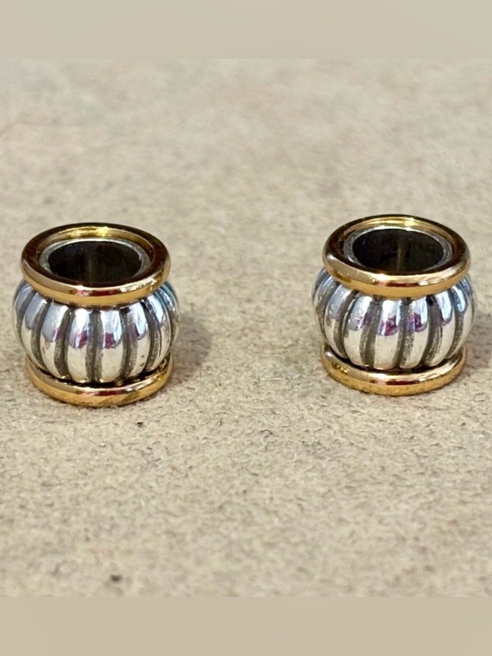 🆕Listing 2 🆕 Brighton Mara spacers Silver-gold Grooved silver beads Gold edges